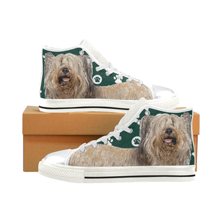 Skye Terrier White High Top Canvas Shoes for Kid - TeeAmazing