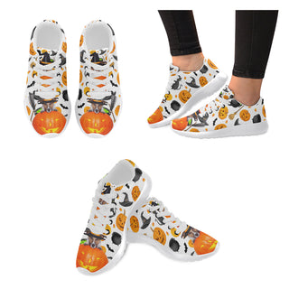Jack Russell Halloween White Sneakers for Women - TeeAmazing