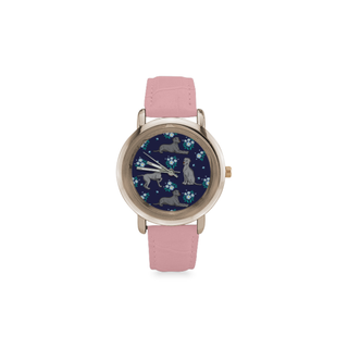 Coonhound Flower Women's Rose Gold Leather Strap Watch - TeeAmazing