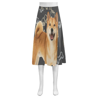 Shiba Inu Dog Mnemosyne Women's Crepe Skirt (Model D16) - TeeAmazing