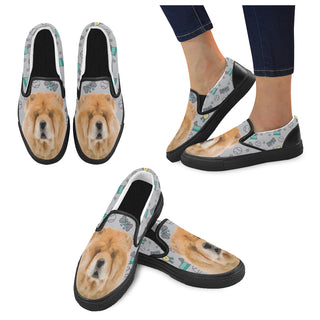 Chow Chow Dog Black Women's Slip-on Canvas Shoes - TeeAmazing