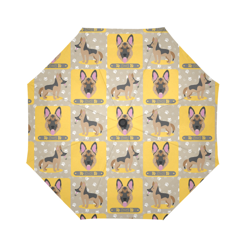 German Shepherd Pattern Auto-Foldable Umbrella - TeeAmazing