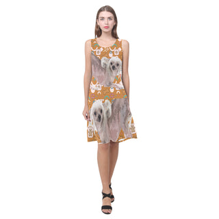 Cute Chinese Crested Sleeveless Splicing Shift Dress - TeeAmazing