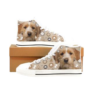 Basset Fauve Dog White Men’s Classic High Top Canvas Shoes /Large Size - TeeAmazing