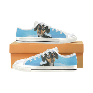 Dachshund Water Colour No.1 White Women's Classic Canvas Shoes - TeeAmazing