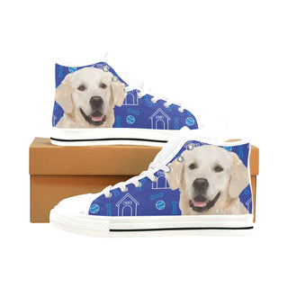 Labrador Retriever White Men’s Classic High Top Canvas Shoes /Large Size - TeeAmazing