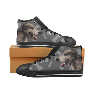 Irish Wolfhound Dog Black Women's Classic High Top Canvas Shoes - TeeAmazing