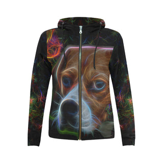 Beagle Glow Design 2 All Over Print Full Zip Hoodie for Women - TeeAmazing