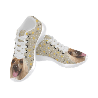 Afghan Hound White Sneakers for Women - TeeAmazing