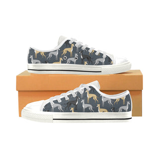 Greyhound White Low Top Canvas Shoes for Kid - TeeAmazing