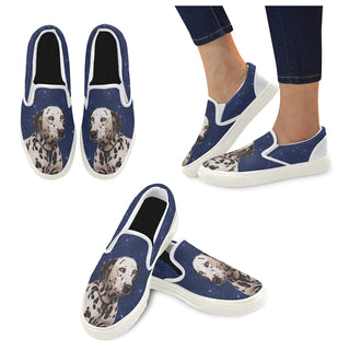 Dalmatian Lover White Women's Slip-on Canvas Shoes - TeeAmazing