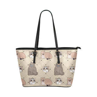 Exotic Shorthair Leather Tote Bag/Small - TeeAmazing