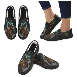 Scottish Terrier Glow Design 2 Black Women's Slip-on Canvas Shoes - TeeAmazing