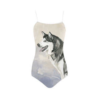 Alaskan Malamute Water Colour Strap Swimsuit - TeeAmazing