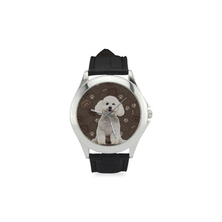 Bichon Frise Dog Women's Classic Leather Strap Watch - TeeAmazing
