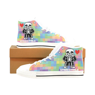 Undertale White Men’s Classic High Top Canvas Shoes /Large Size - TeeAmazing