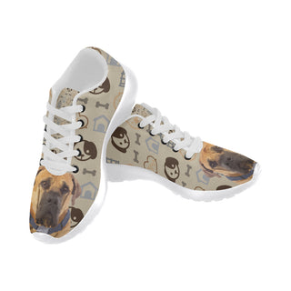 English Mastiff Dog White Sneakers for Women - TeeAmazing