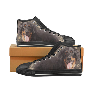 Hovawart Dog Black High Top Canvas Women's Shoes/Large Size - TeeAmazing