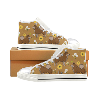 Eurasier Flower White Women's Classic High Top Canvas Shoes - TeeAmazing