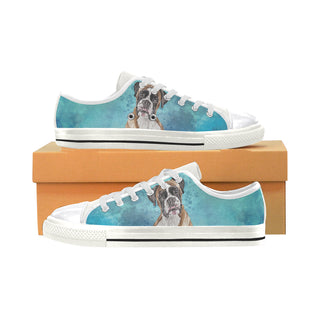 Boxer Water Colour White Canvas Women's Shoes/Large Size - TeeAmazing