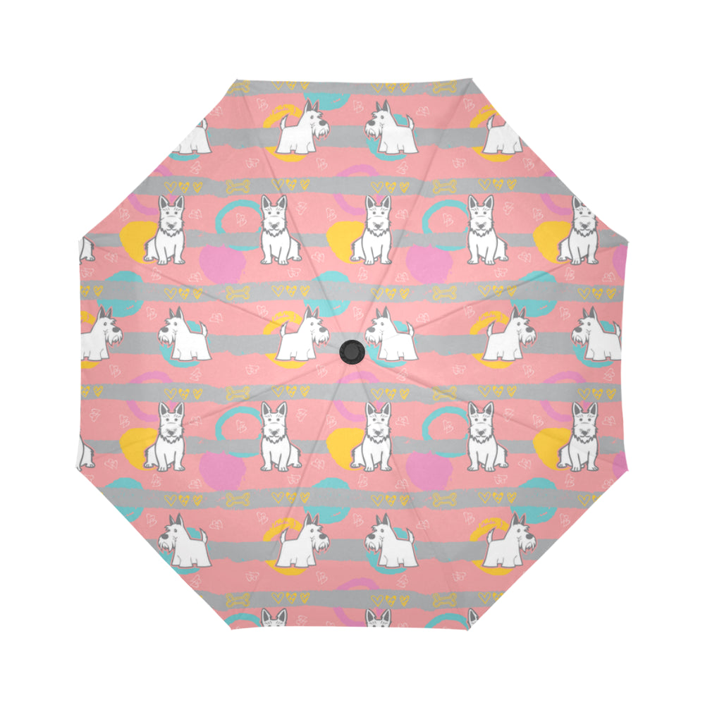 Scottish Terrier Pattern Auto-Foldable Umbrella - TeeAmazing