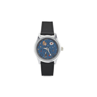 Pharmacist Pattern Kid's Stainless Steel Leather Strap Watch - TeeAmazing