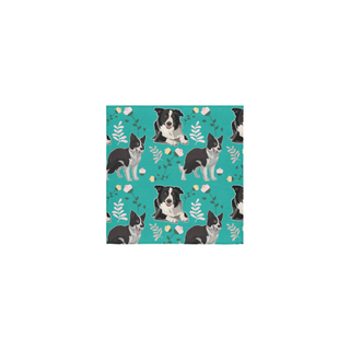 Border Collie Flower Square Towel 13“x13” - TeeAmazing