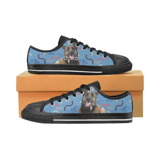 Belgian Malinois Black Low Top Canvas Shoes for Kid - TeeAmazing