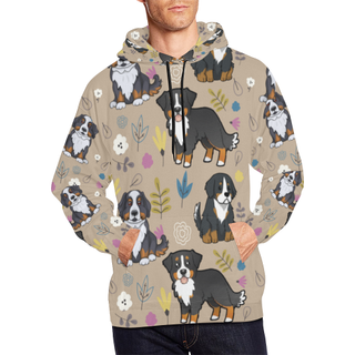 Bernese Mountain Flower All Over Print Hoodie for Men (USA Size) (Model H13) - TeeAmazing
