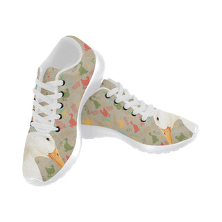 Duck White Sneakers for Women - TeeAmazing