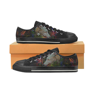 Italian Greyhound Glow Design 3 Black Low Top Canvas Shoes for Kid - TeeAmazing