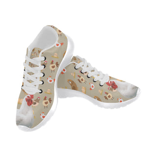 Chicken Lover White Sneakers for Women - TeeAmazing