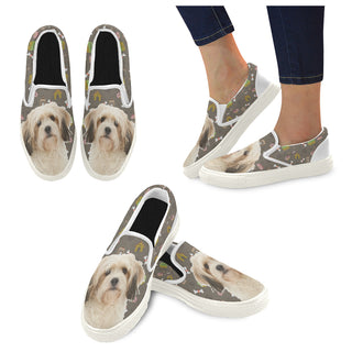 Cavachon Dog White Women's Slip-on Canvas Shoes - TeeAmazing