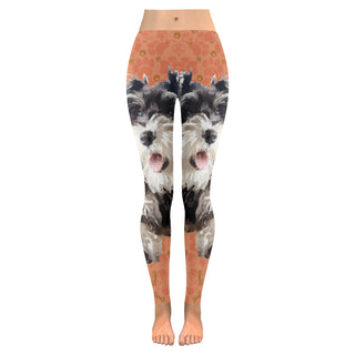 Miniature Schnauzer Low Rise Leggings (Invisible Stitch) (Model L05) - TeeAmazing