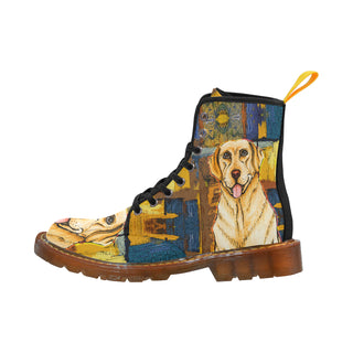 Labrador Retriever Drawing Black Boots For Men - TeeAmazing