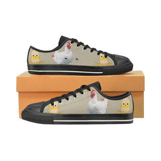 Chicken Lover Black Canvas Women's Shoes/Large Size - TeeAmazing