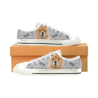 Chow Chow Dog White Low Top Canvas Shoes for Kid - TeeAmazing