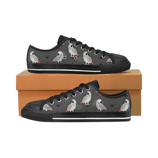 African Greys Black Men's Classic Canvas Shoes/Large Size - TeeAmazing