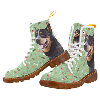 Australian Cattle Dog White Boots For Men - TeeAmazing