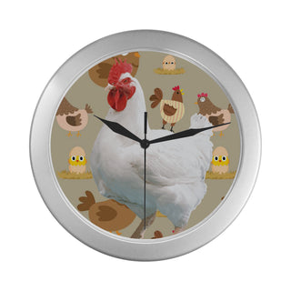 Chicken Lover Silver Color Wall Clock - TeeAmazing