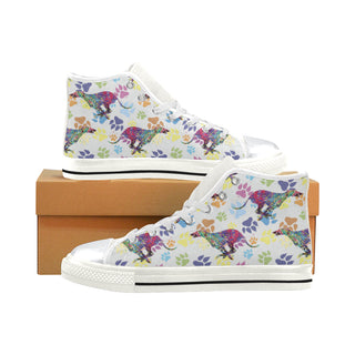 Greyhound Running Pattern No.1 White High Top Canvas Shoes for Kid - TeeAmazing