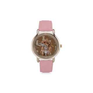 Cockapoo Dog Women's Rose Gold Leather Strap Watch - TeeAmazing