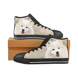 American Eskimo Dog Black Men’s Classic High Top Canvas Shoes /Large Size - TeeAmazing