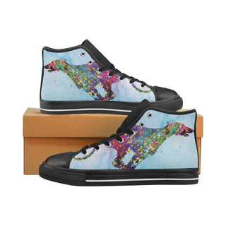 Greyhound Running No.1 Black Women's Classic High Top Canvas Shoes - TeeAmazing