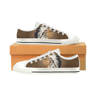 Native American White Low Top Canvas Shoes for Kid - TeeAmazing