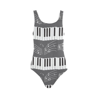 Piano Pattern Vest One Piece Swimsuit - TeeAmazing