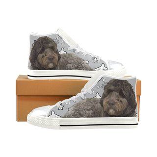 Newfypoo Dog White High Top Canvas Women's Shoes/Large Size - TeeAmazing