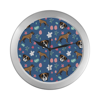 Boxer Flower Silver Color Wall Clock - TeeAmazing