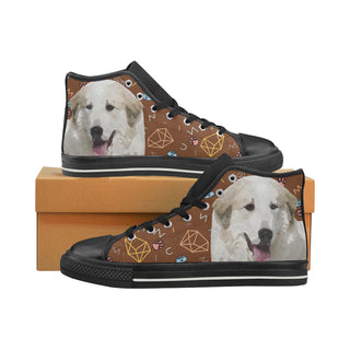 Great Pyrenees Dog Black Women's Classic High Top Canvas Shoes - TeeAmazing