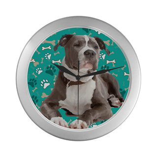 Staffordshire Bull Terrier Silver Color Wall Clock - TeeAmazing